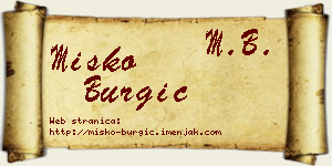 Miško Burgić vizit kartica